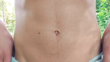 Crossdresser blue lingerie outdoor - 15 image