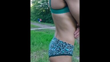 Sissy exposing in public and gets Caught! - 1 image