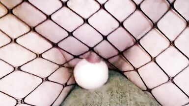 FTM Tease In Fishnets  and Big Boots  Cums and Moans