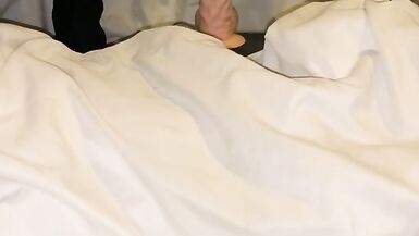 Tiny trans slut riding a big dildo in heals getting her ass ready for fucking