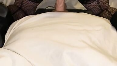 Tiny trans slut riding a big dildo in heals getting her ass ready for fucking - 14 image