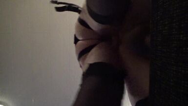 CHAINED FEMINIZED SISSY GETS PEGGED HARD WITH A VIBRATING STRAPON - 7 image