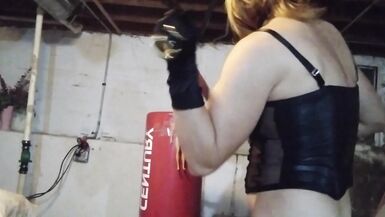 BDSM Dominatrix restrains/whips Ken Doll then gets off Staring at His Ass until cum - 5 image