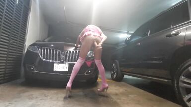 Sissy slut anal masturbing in the garage - 7 image