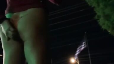 Wild Risky Public Anal Dildo Sexy Sissy Exhibitionist in a parking by very busy road - 2 image