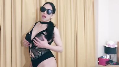 the beautiful shemale sexy striptease and masturbation - 2 image