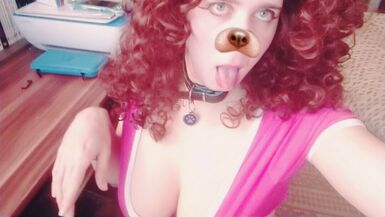 Horny sissy puppy wants bowl of cock milk - 1 image