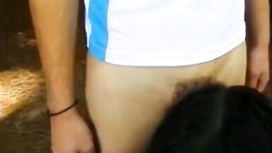 Horny gay sucks inexperienced Brazilian shemale dong and licks ass - 3 image