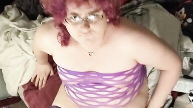 Tranny/Shemale/Tgirl/MTF/TS Puts Condom on Anal Plug, Fucks Own Ass as Friend Plays Skyrim Offcamera