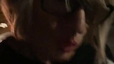 public park bench anal dildo cars driving by HOT sissy slut - 3 image