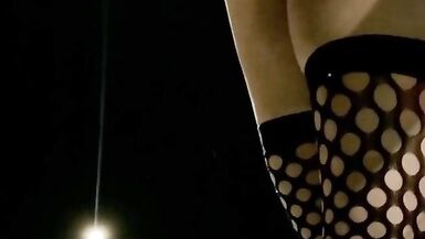 Sexy Ass Tight Jean Shorts and Fishnets on public display Hot Sissy Ts - 13 image