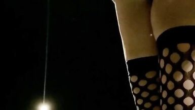 Sexy Ass Tight Jean Shorts and Fishnets on public display Hot Sissy Ts - 14 image