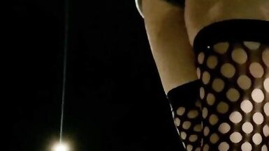 Sexy Ass Tight Jean Shorts and Fishnets on public display Hot Sissy Ts - 2 image