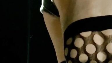 Sexy Ass Tight Jean Shorts and Fishnets on public display Hot Sissy Ts - 6 image