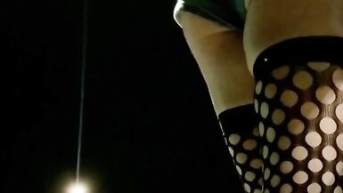 Sexy Ass Tight Jean Shorts and Fishnets on public display Hot Sissy Ts - 8 image