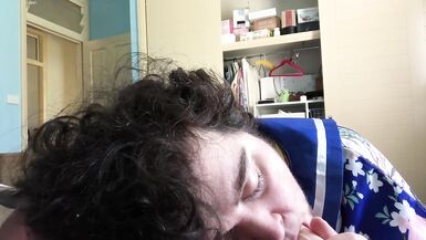 SUCKING MY BOYFRIENDS COCK ON MY TRANSPHOBIC MOMS BED - 10 image