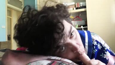 SUCKING MY BOYFRIENDS COCK ON MY TRANSPHOBIC MOMS BED - 9 image