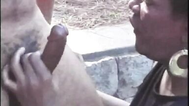 Cougar ebony transexuel fuckd by latino twink in forest - 5 image