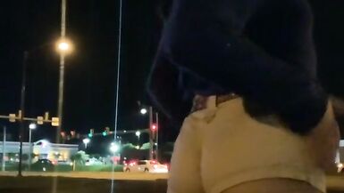 HOT Tight Ass Khaki Shorts Roadside Anal Dildo Cars Trucks INSATIABLE PUBLIC SLUT! - 2 image