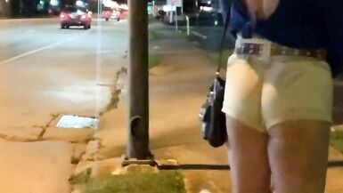 HOT Tight Ass Khaki Shorts Roadside Anal Dildo Cars Trucks INSATIABLE PUBLIC SLUT! - 8 image