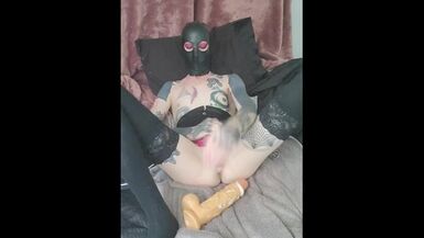 Femboy in chastity sissygasm with dildo in her ass - 1 image