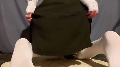 fem it slut cums while riding dildo - 2 image