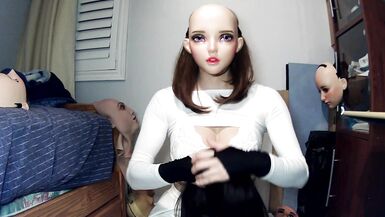 Anime Girl Happi Pt 2 Jill ! Happi unmasks from her kigurumi mask and masks in her doll mask Jill! - 7 image