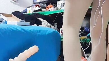 Big Dildo anal fuck with electric patch - 3 image