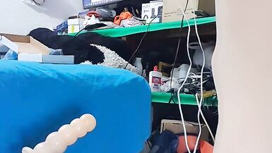 Big Dildo anal fuck with electric patch - 5 image