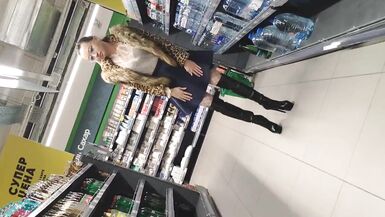 Sexy Little Ponnyboy sissy walking in shop and outside - 2 image