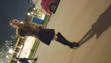 Sexy Little Ponnyboy sissy walking in shop and outside - 9 image