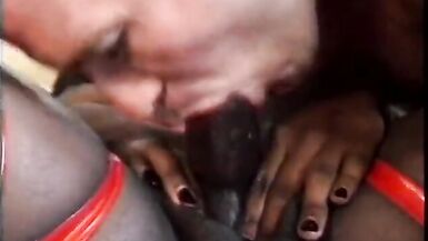 Horny black slut spread her legs apart to let lick her pussy - 12 image