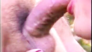 Hot blonde shemale rides guy's tool  during a picnic - 5 image