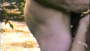 Hot blonde shemale rides guy's tool  during a picnic - 6 image