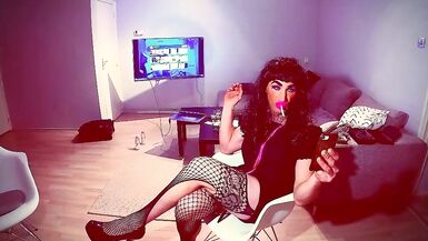 Perverse Latex Tranny Smoking Fetish Slut - 7 image