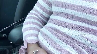 kelly cd horny carpark wank in pink dress nude pantyhose - 14 image