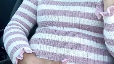 kelly cd horny carpark wank in pink dress nude pantyhose