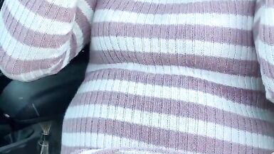 kelly cd horny carpark wank in pink dress nude pantyhose - 6 image