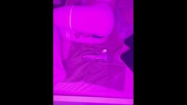 Sissy Femboy toys his tight bussy until he cums hands free - 1 image