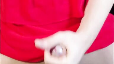 crossdresser cumming into nude nylon pantyhose - 12 image