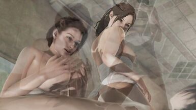 Resident Evil - Claire Redfield watches Jill Valentines and Ada Wong titjob - 11 image