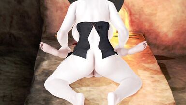 Lady Dimitrescu Futa fucks litlle Succubus 3D Animation - 14 image