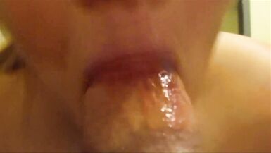 Naked Wife Gets Surprise & Sucks A Huge Dick & Swallow Her Huge Cum Load - 12 image