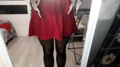 Sissy husband dressed like a whore while his wife is not home - 10 image