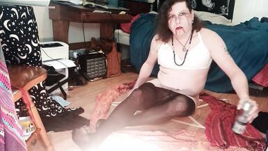 Transgender witch demonstrates sigil Magick(part 2 of 2: with ass play and masterbation) - 8 image