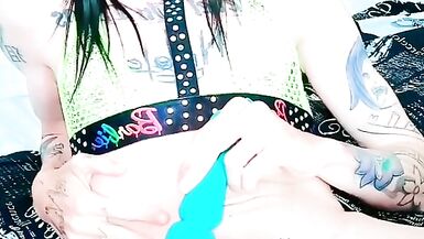 Goth slut playing with toys - 12 image