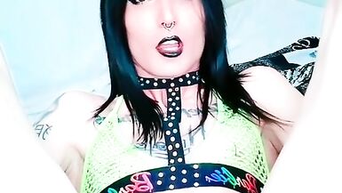 Goth slut playing with toys - 6 image