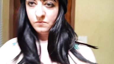 Titty fuck dildo fail with trans goth girl - 12 image