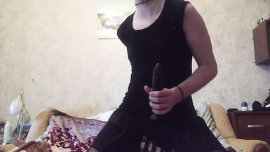 Sissy crossdresser fucks tight ass with huge BBC. Sissygasm - 8 image