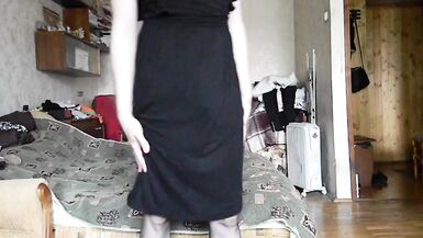 Sissy CD striptease and ass training with sissygasm